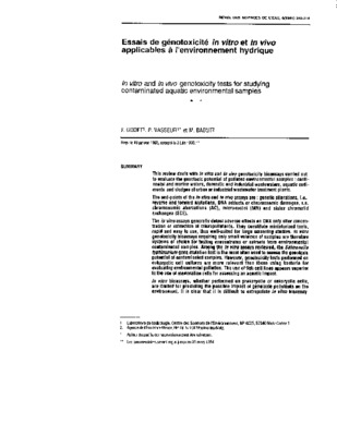 genotoxicite Book