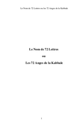 priere aux 72 anges de la kabbale Book