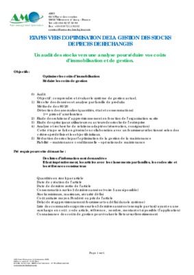 optimisation stocks pieces de rechange Book