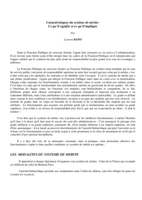 avant projet de memoire sur le systeme d_evaluation des performances dans la fonction publique Book