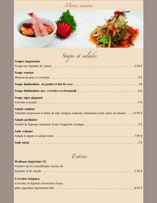 conception de menu cuisine Book