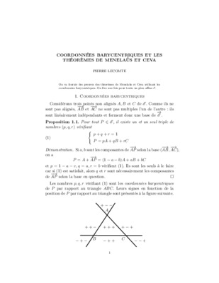 coordonnees barycentriques Book