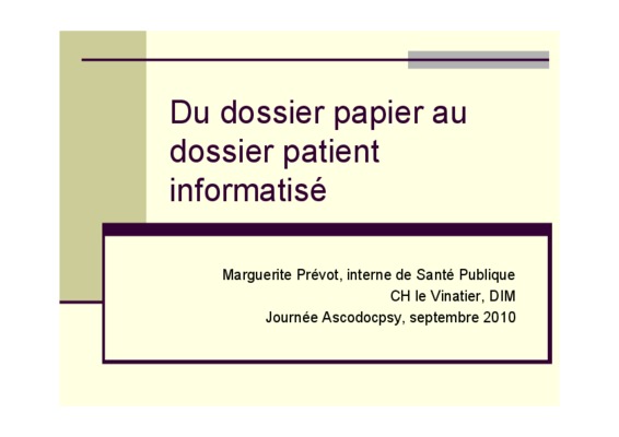 dossier patient informatise Book