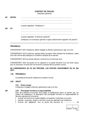 contrat directeur general Book