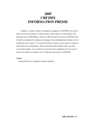 crf250x manuel d_utilisation Book