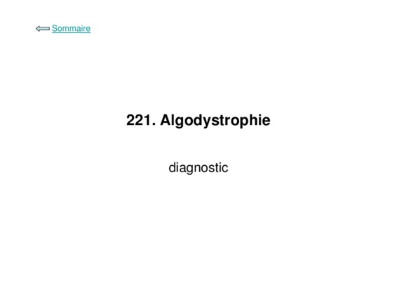 algodystrophie Book