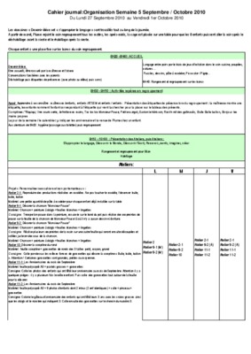 cahier journal semaine ps ms Book