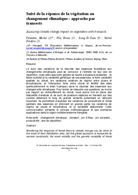 changements climatique et vegetation Book
