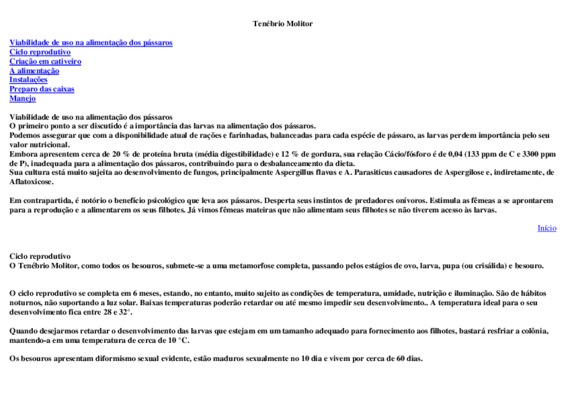 tenebrio molitor Book