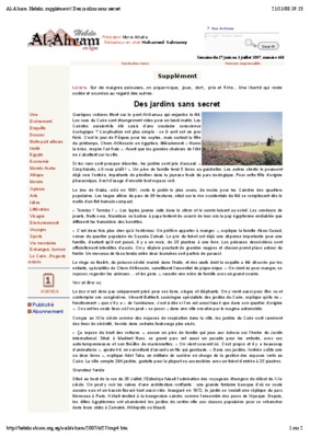 les jardins secret de ben ali Book