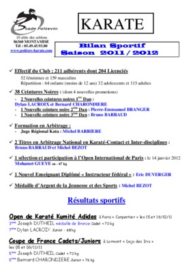 planification sportif karate Book