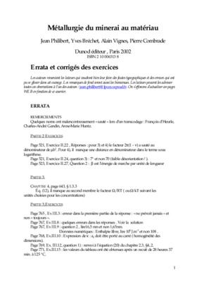 metallurgie du minerai au materiau Book