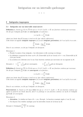 exo et corriges integration sur un intervalle quelconque Book