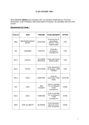 liste des admis cafipemf Book
