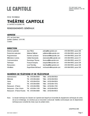 fiche technique theatre du capitole Book