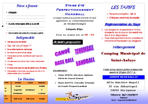 exercices de handball jeunes Book