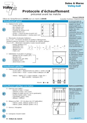 protocole echauffement Book