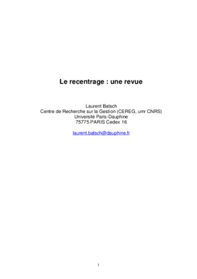 strategie recentrage Book