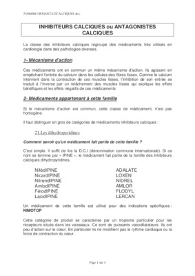 les inhibiteurs des recepteurs calciques schema Book