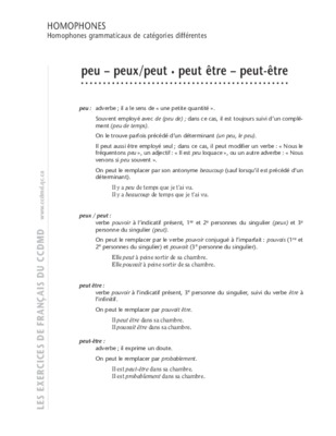 peux peut et peu Book