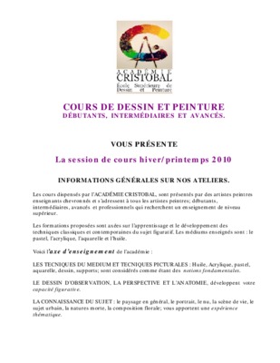 cours de peinture et dessin Book