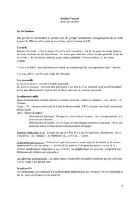 morphologie ancien francais syntaxe Book