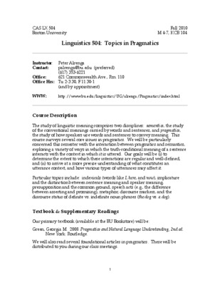 pragmatics Book