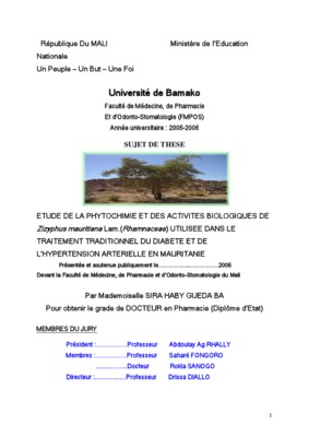 effet pharmacologique de ziziphus mauritiana Book