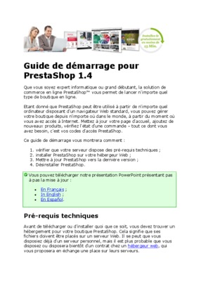 prestashop userguide fr Book
