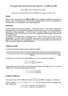 chiffre de hill exercice solution Book