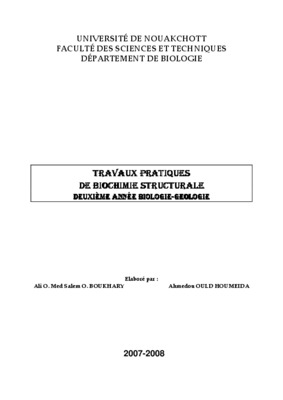 travaux pratiques biochimie metabolique Book