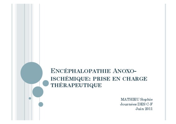 encephalopathie anoxo ischemiqu Book