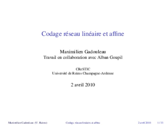 probabilite de codage lineaire Book