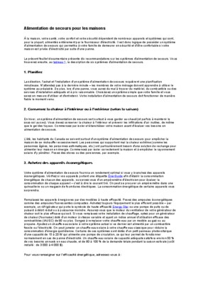 alimentation de secours Book
