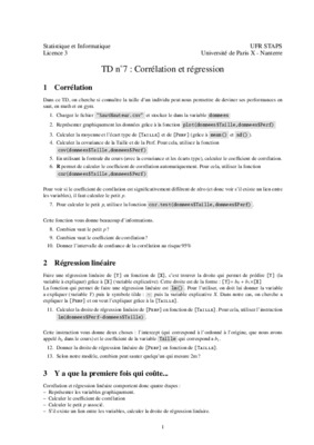 exercises sur correlation et regression lineare Book