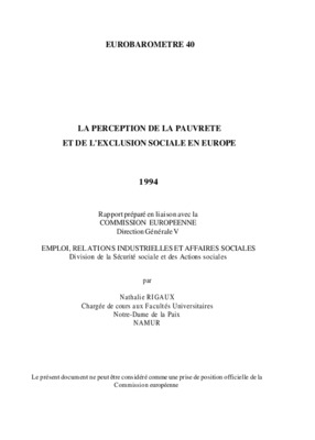 perception de la pauvrete 2010 Book