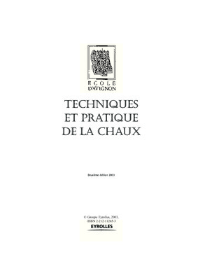 techniques et pratique de la chaux rapidshare Book