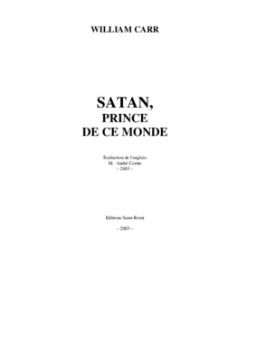 le prince de ce monde Book