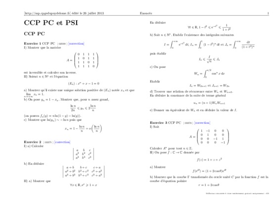 exercice c correction matrice Book