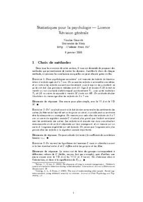 statistiques licence psychologie Book