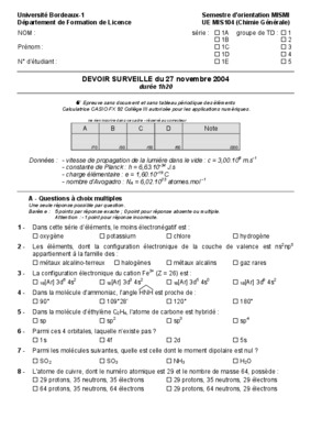 devoir surveille 27 novembre 2004 icmcb bordeau Book