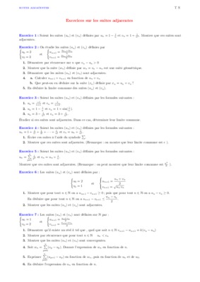 exercices sur les suites adjacentes Book