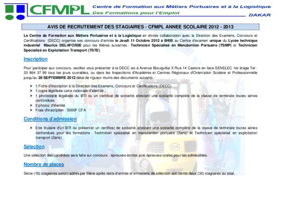 recrutement minesec 2012 2013 Book