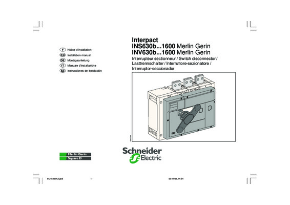 interpact ins compact ns inverseur 400 600a merlin gerin Book