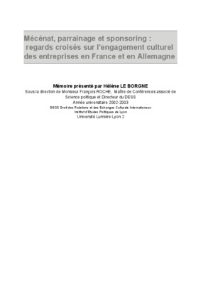 mecenat et sponsoring Book