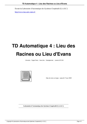 les regles et la represantation le lieu des racines Book