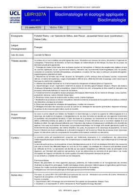 bioclimatologie generale cours Book
