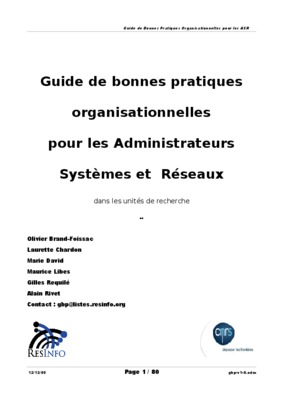 guide de bonnes pratiques organisationnelles pour les Book
