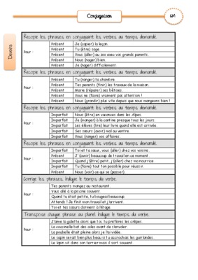 devoirs conjugaison ce1 Book