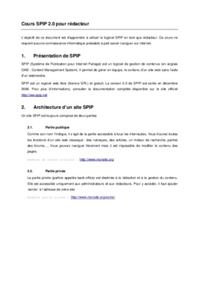 cours tp tuto sur spip Book